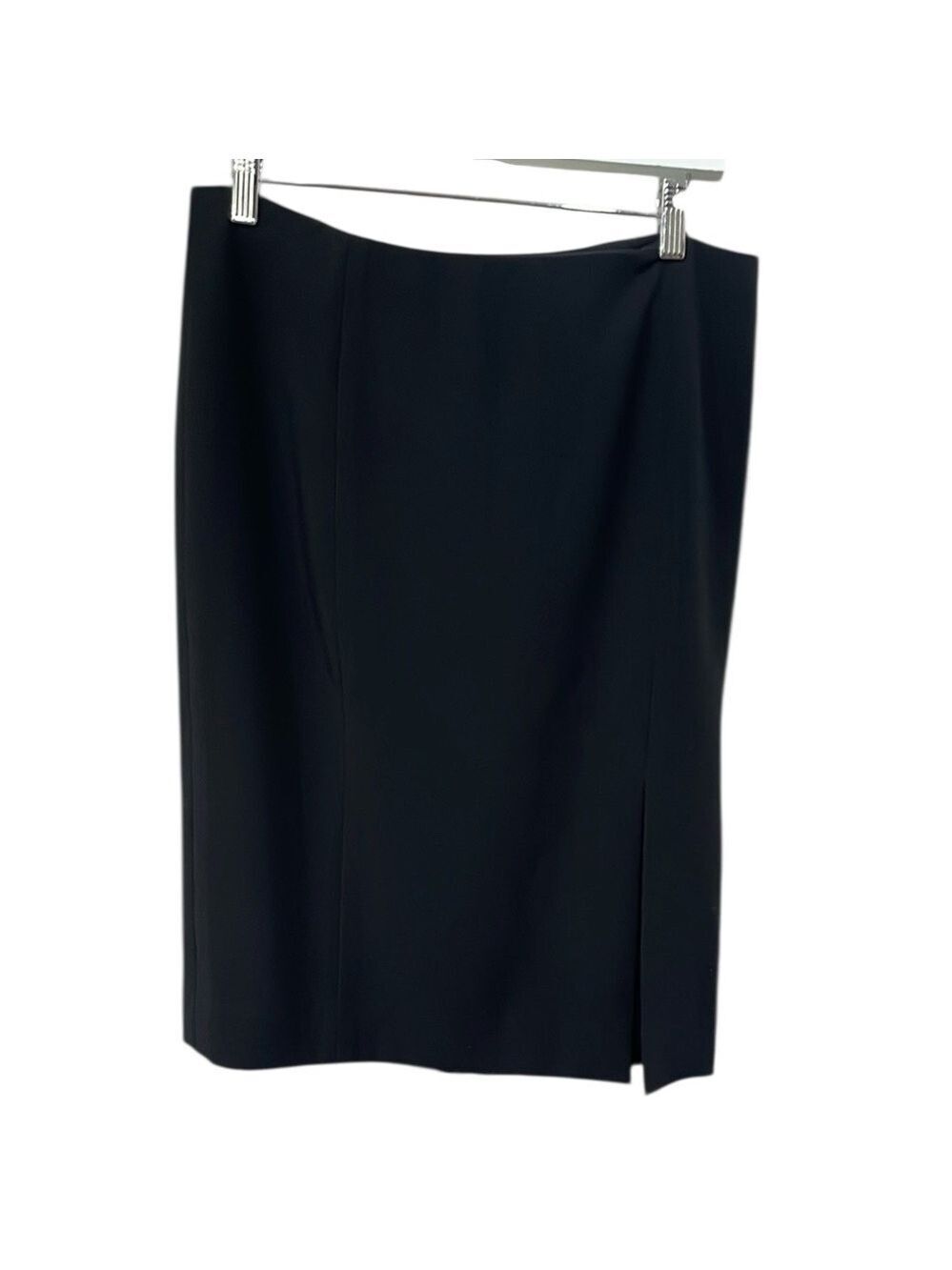 Etcetera Classic Black Skirt Front Slit SZ 10